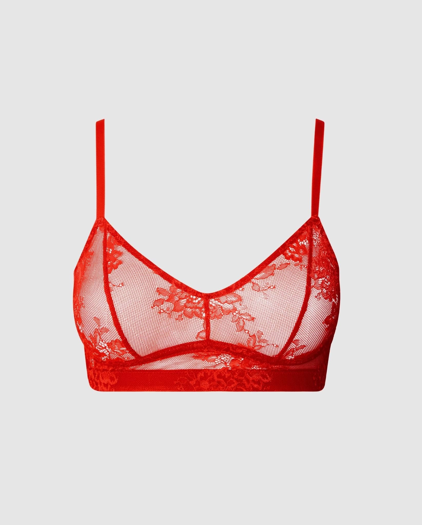 Floral Lace Balconette Fiery Red - Image 2