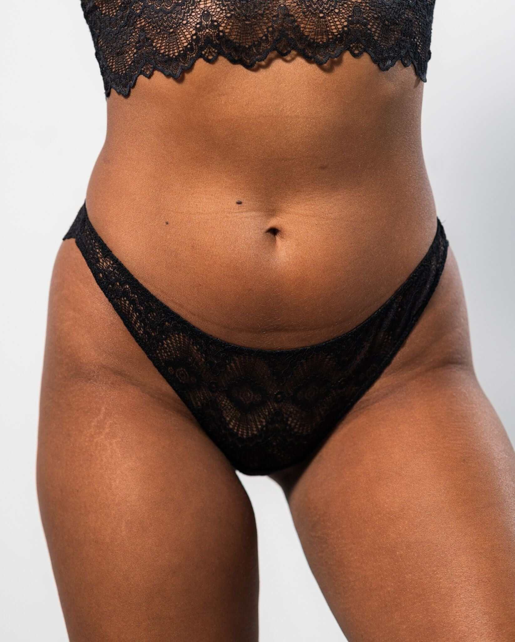 Lace Bikini Briefs Black - Image 3