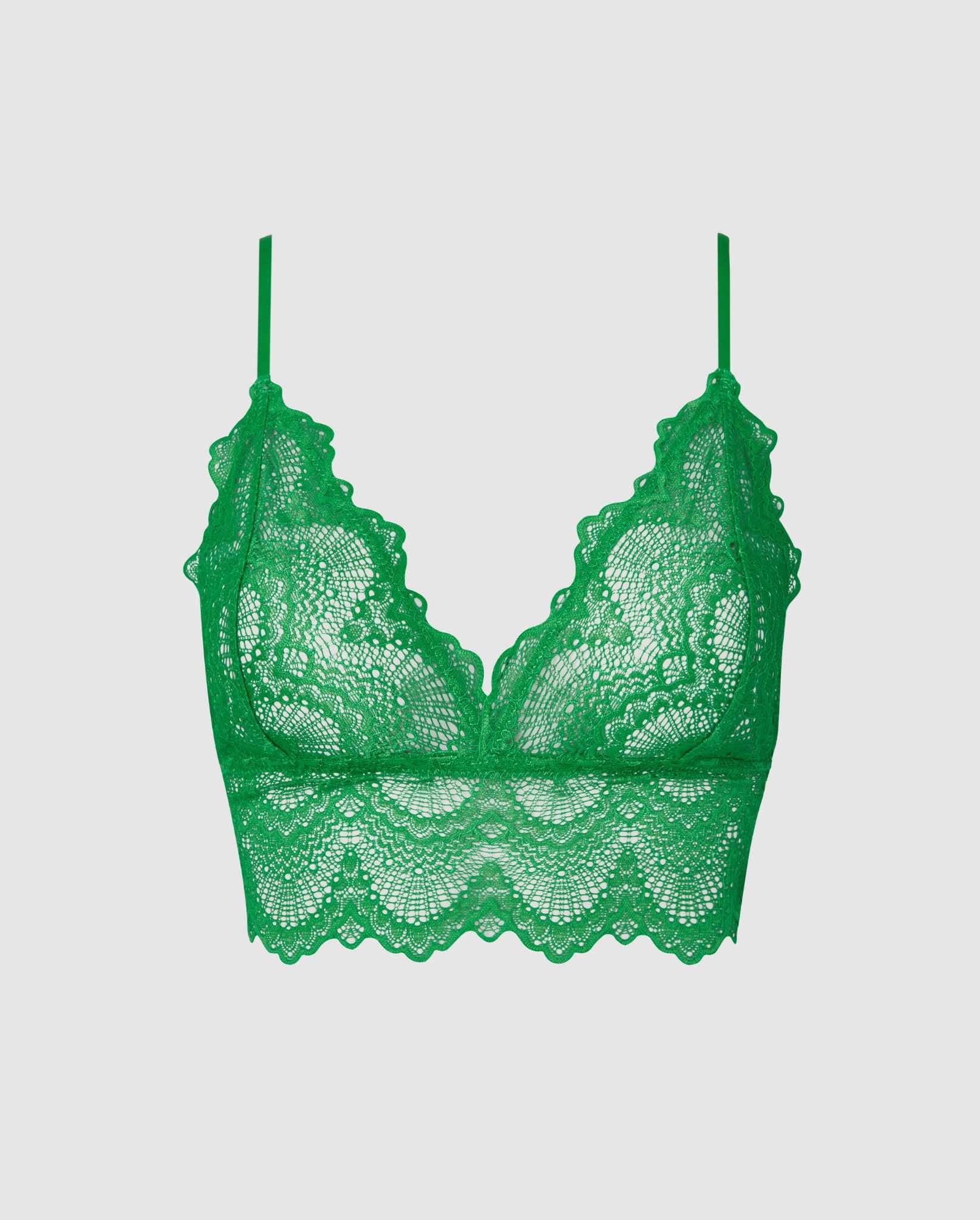 Lace Bralette Top Green Ivy - Image 2