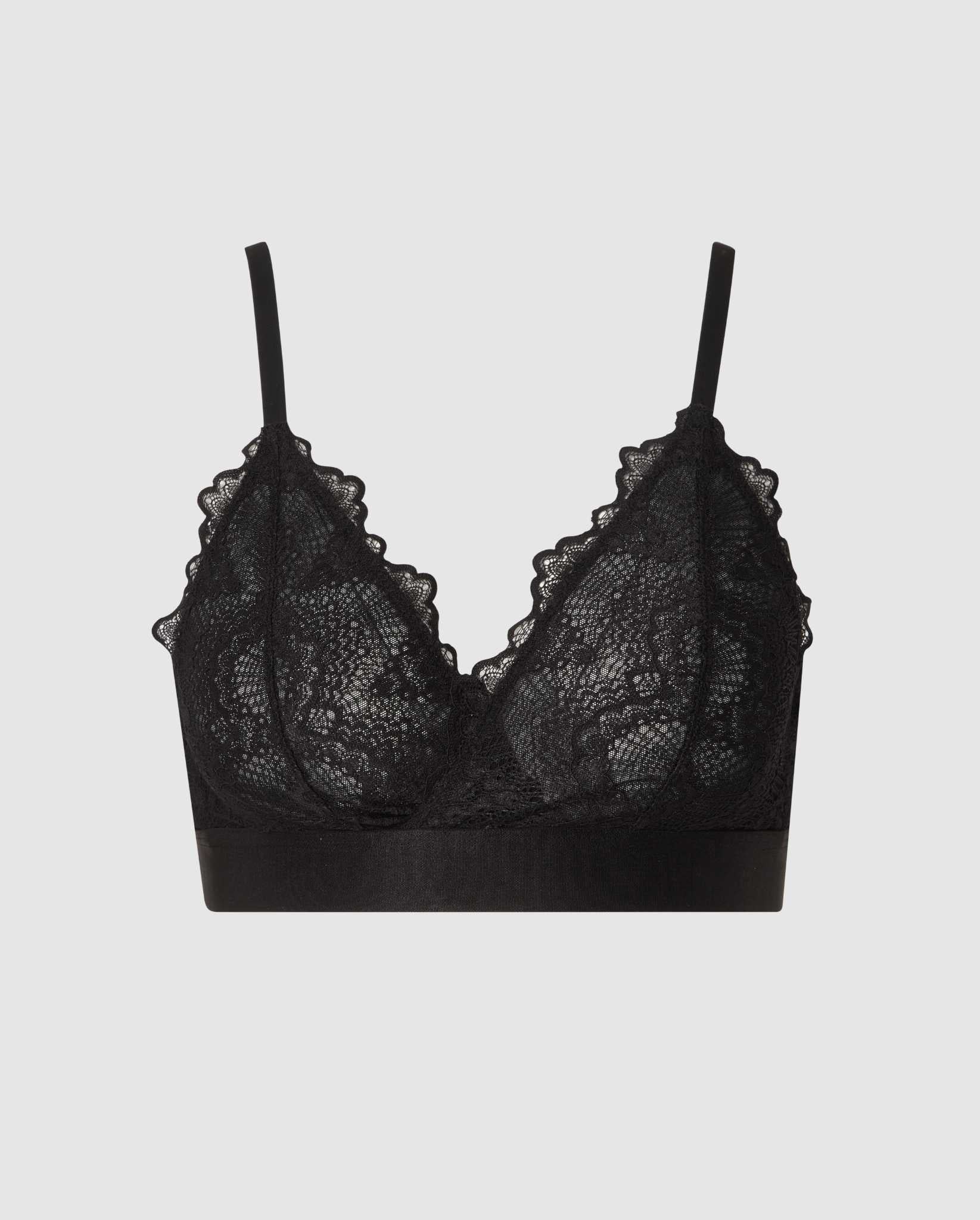 Lace Lined Bralette Black - Image 2