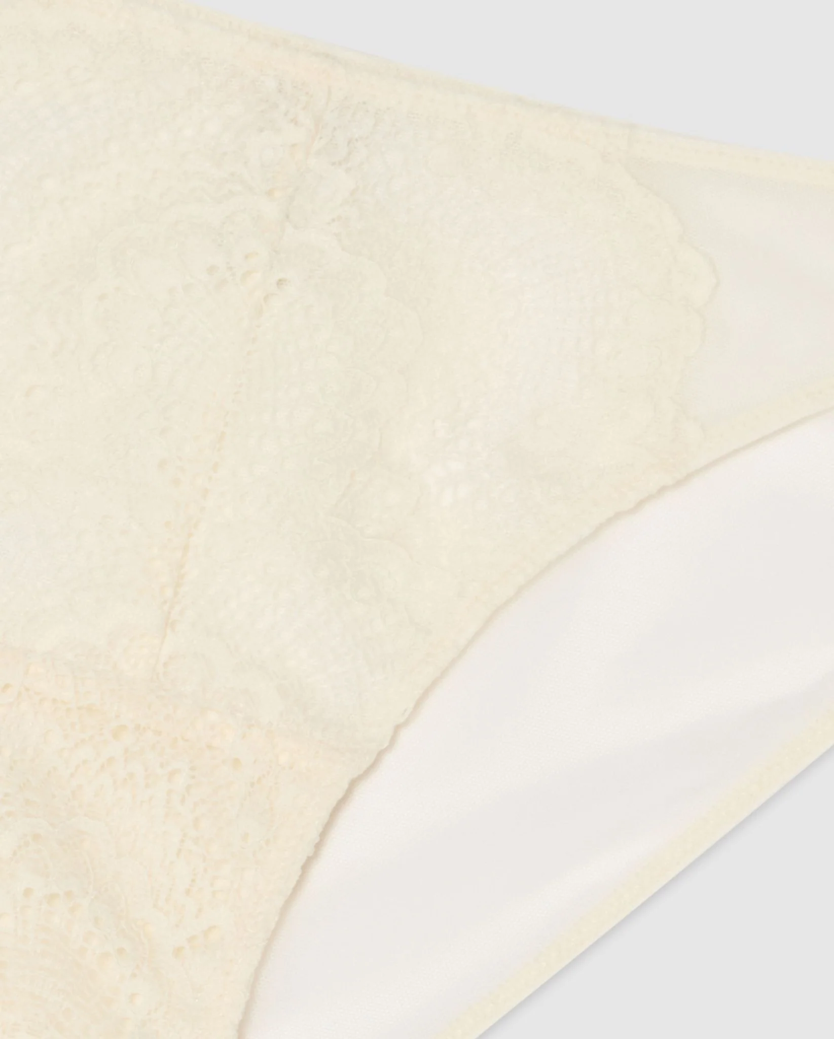 Lace Mesh Bikini Briefs Cream - Image 9