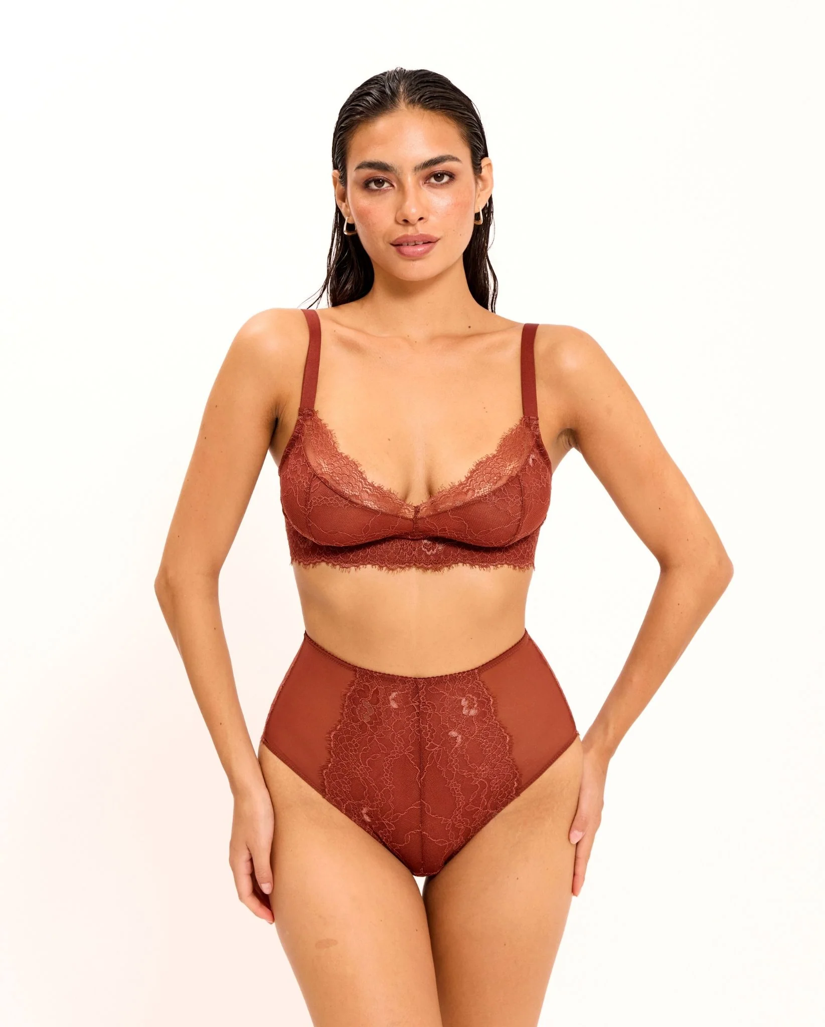 Lace Highwaist Briefs Rust - Image 5