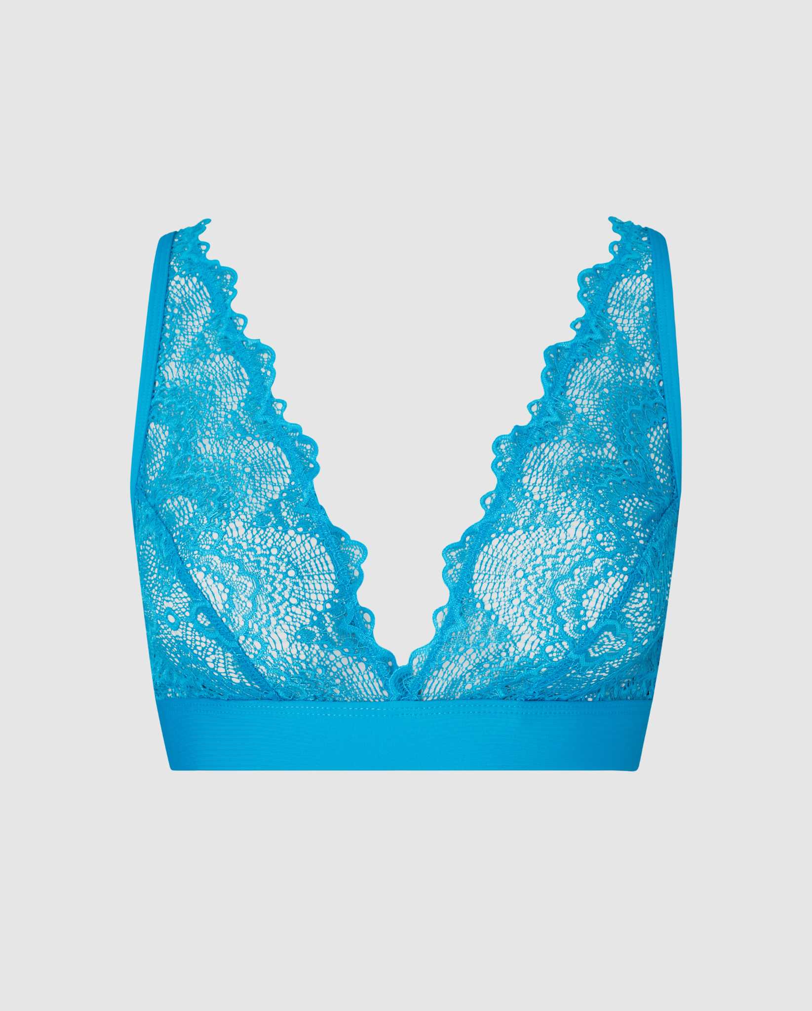Lace Plunge Bralette Electric Blue - Image 2