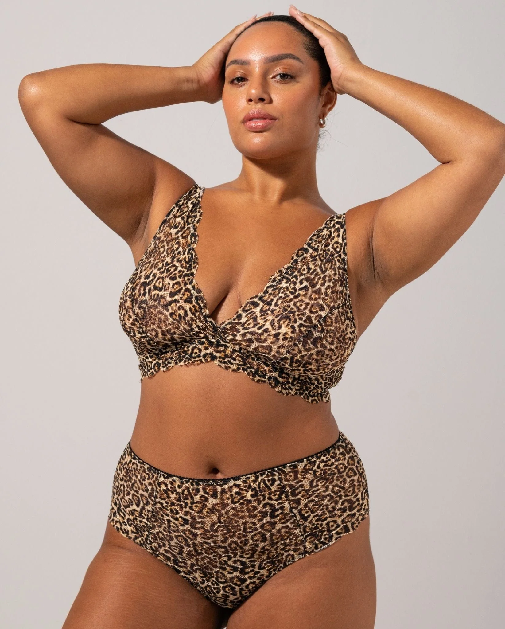 Lace Plunge Bralette Leopard - Image 6