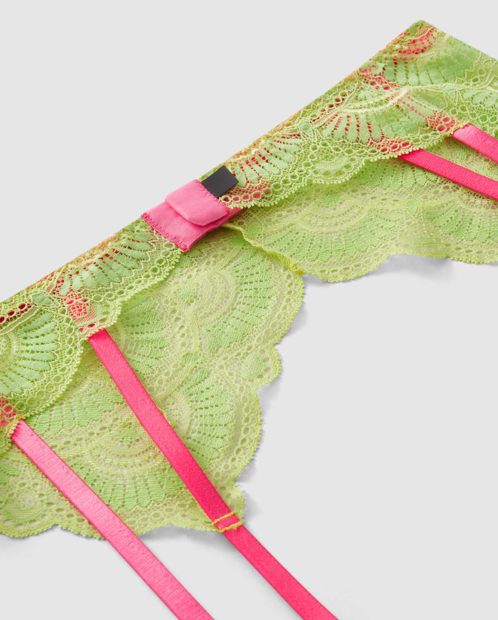 Lace Suspender Bright Lime - Image 5