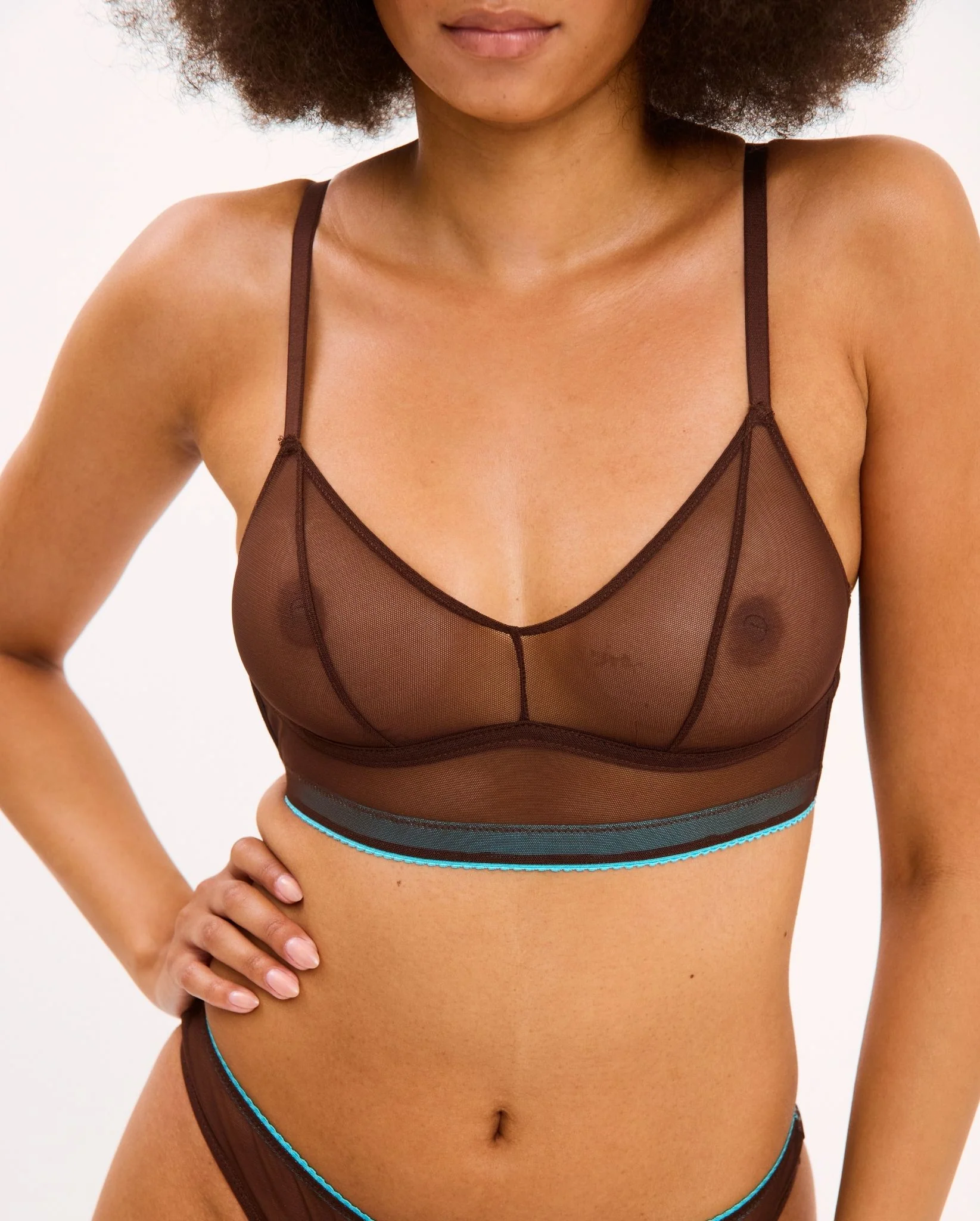 Mesh Balconette Coffee - Image 7