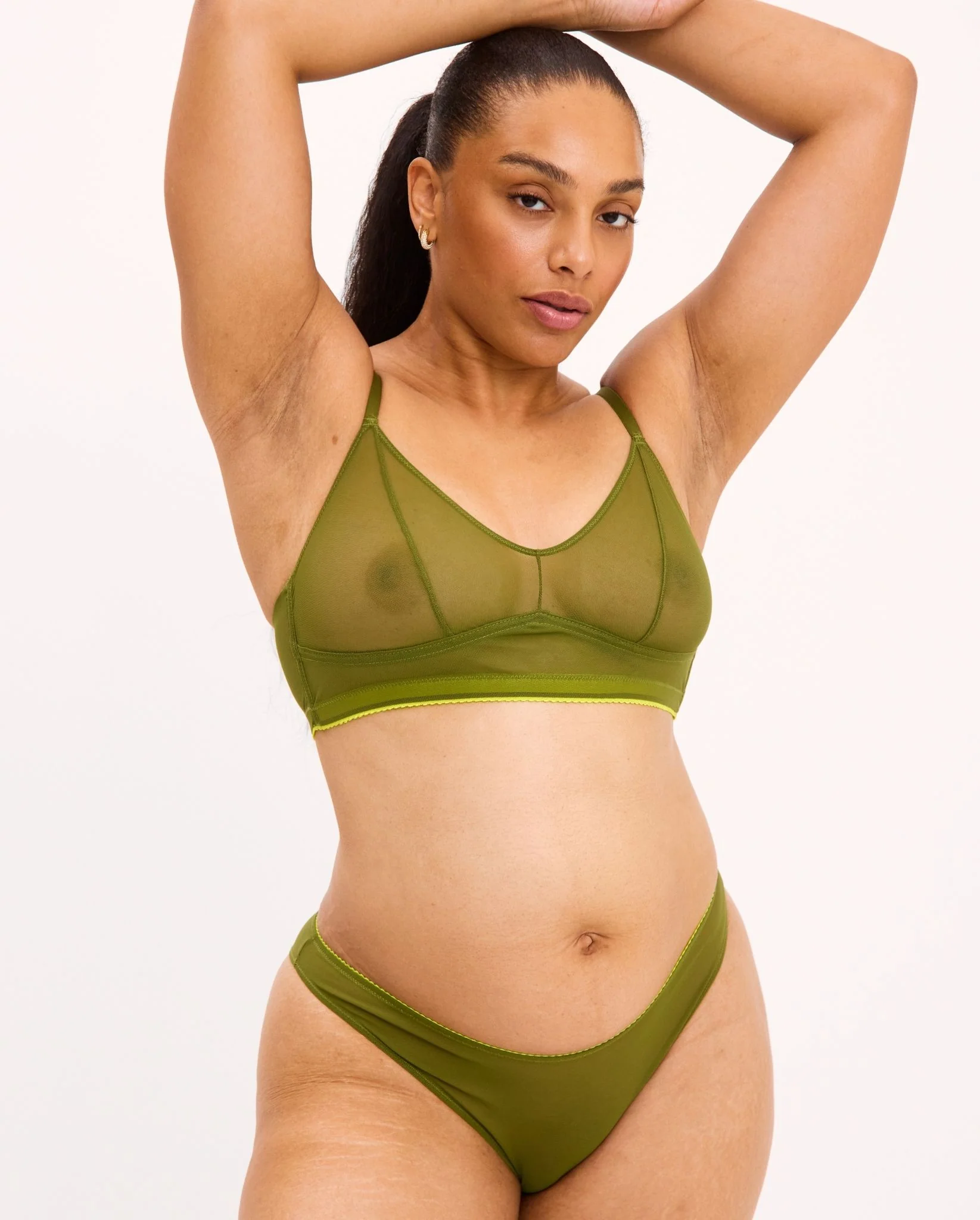 Mesh Bikini Briefs Olive - Image 3