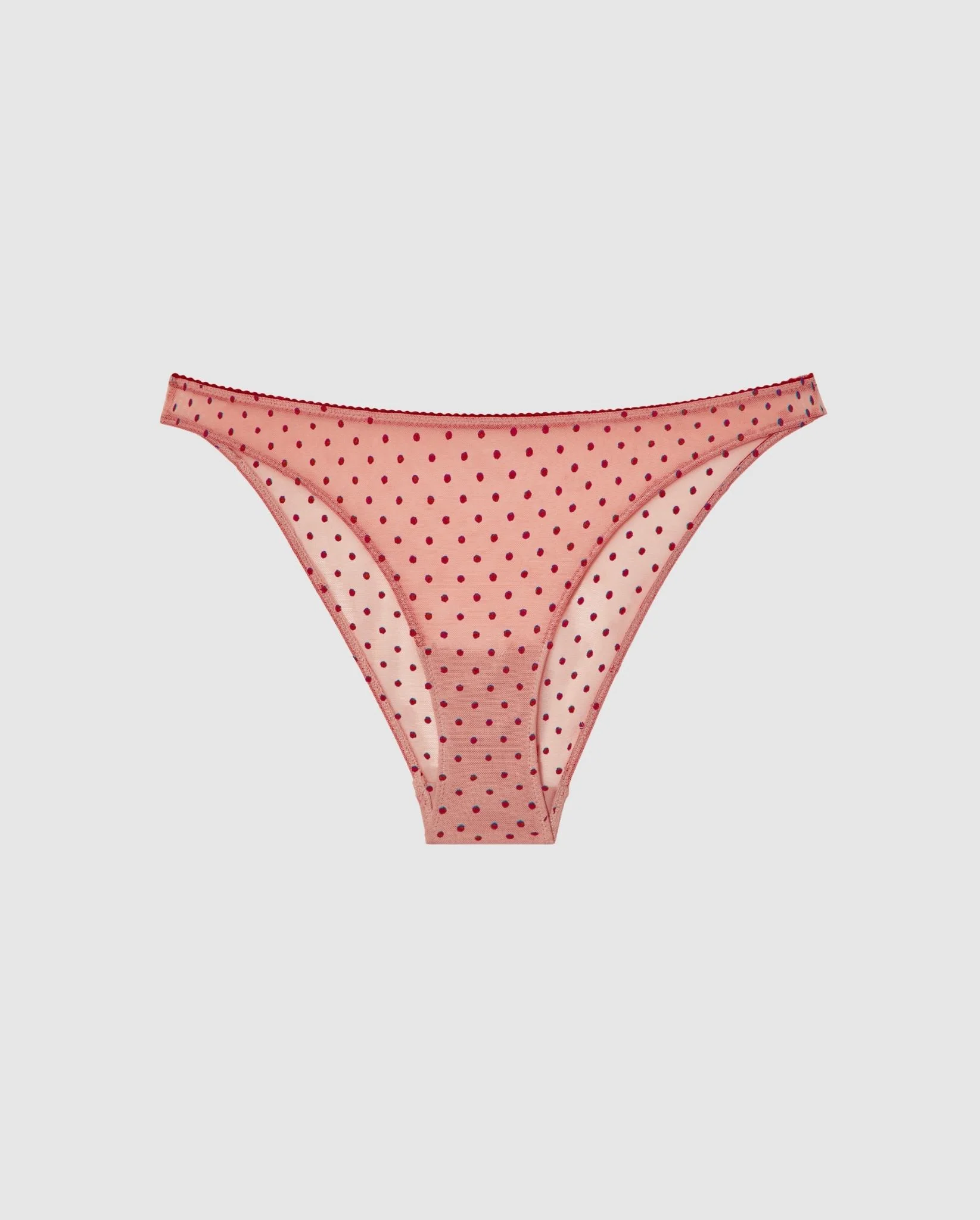 Mesh Bikini Briefs Pale Pink/Burgundy - Image 2