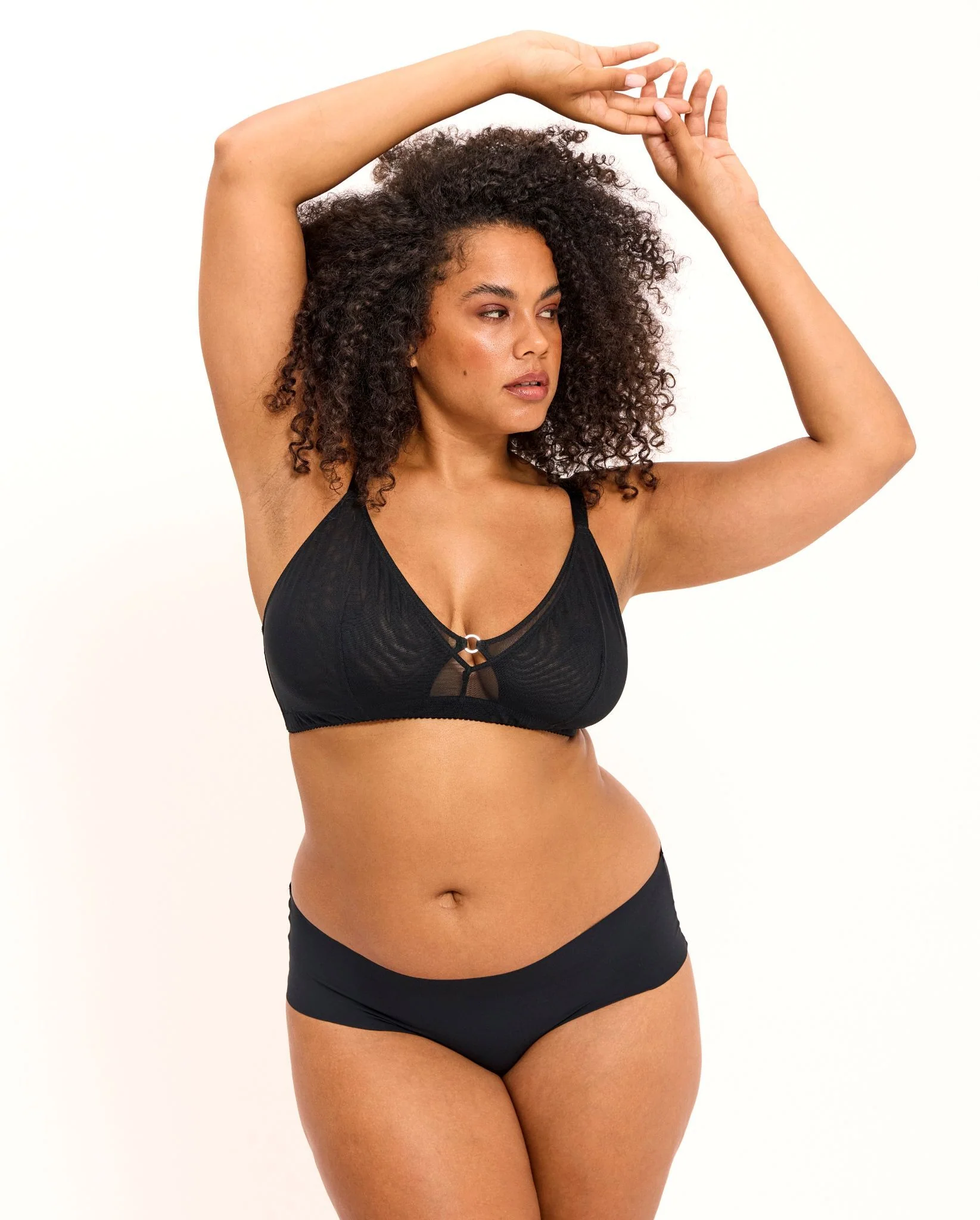 Mesh Double Triangle+ Bralette Black - Image 3