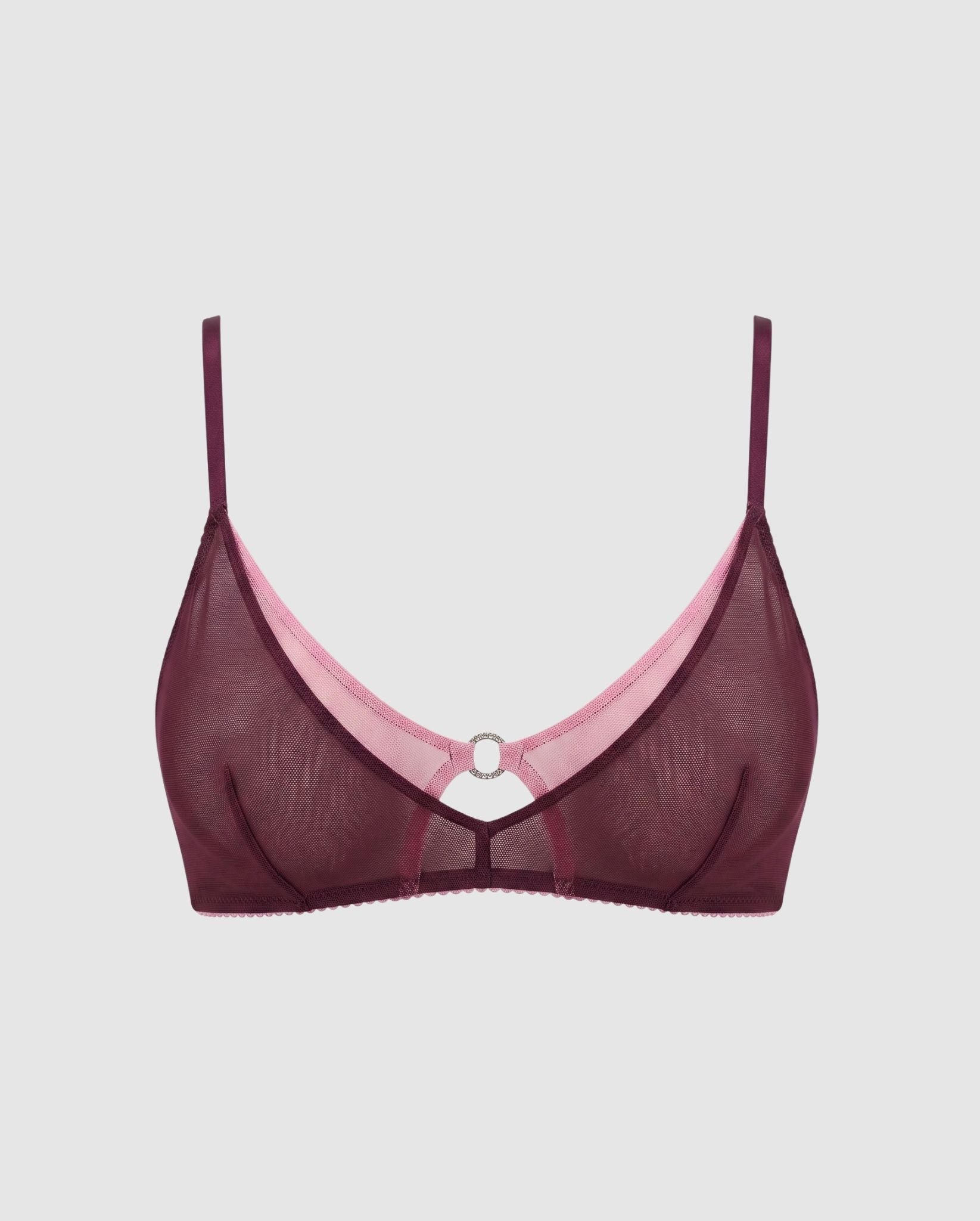 Mesh Double Triangle+ Bralette Cherry - Image 2