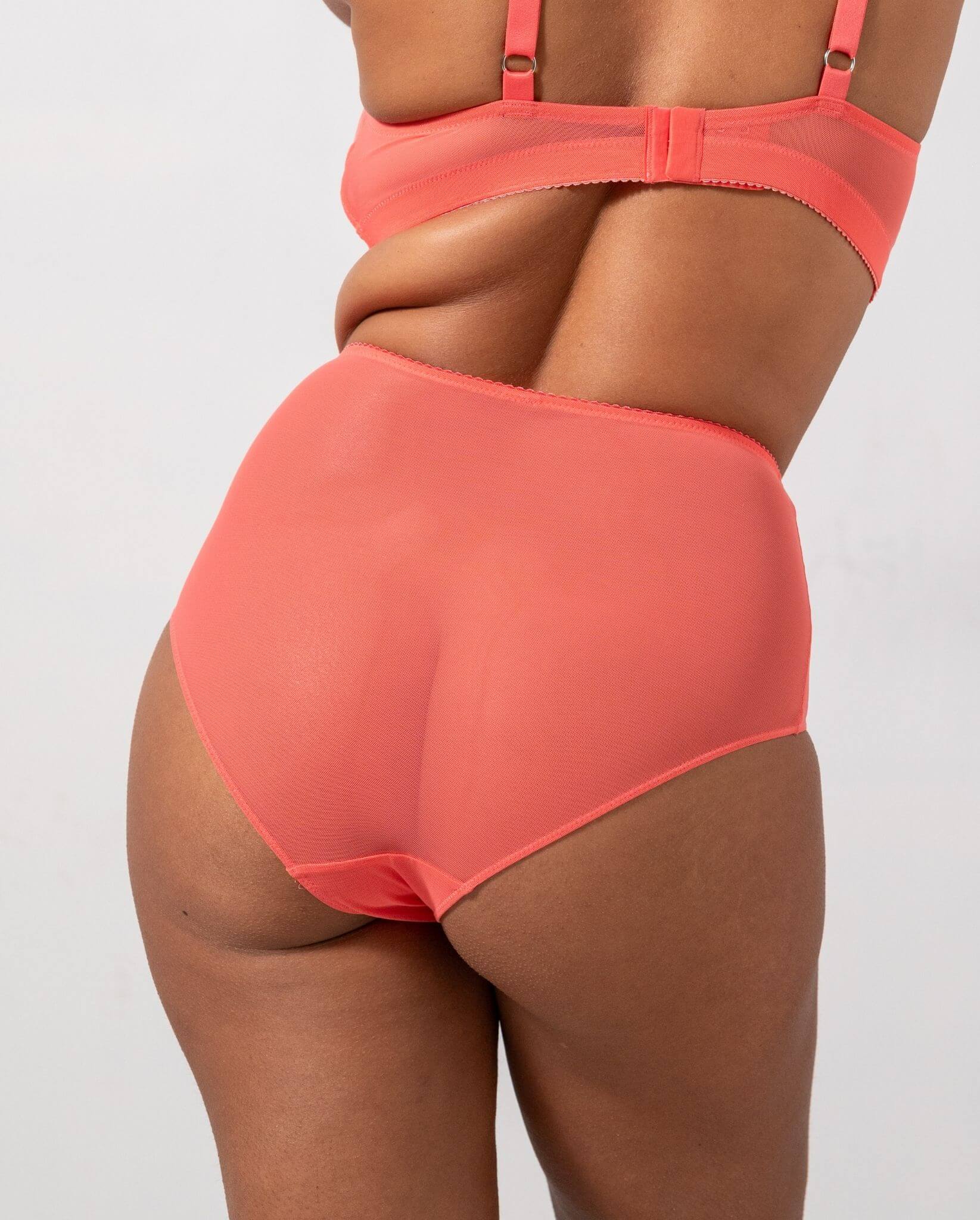 Mesh Highwaist Briefs Coral - Image 5