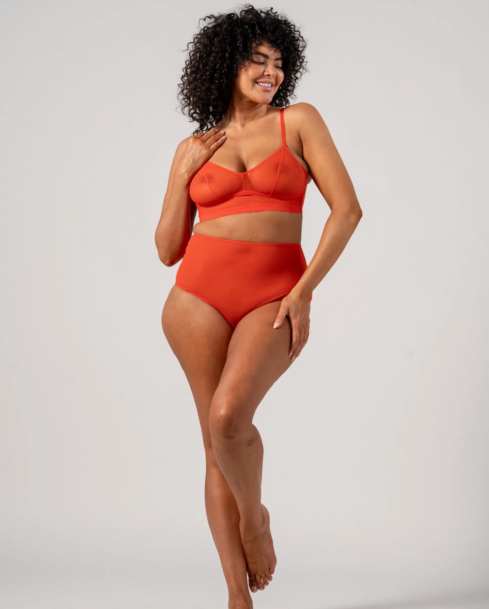 Mesh Highwaist Briefs 3-Pack Fiery Red - Image 10