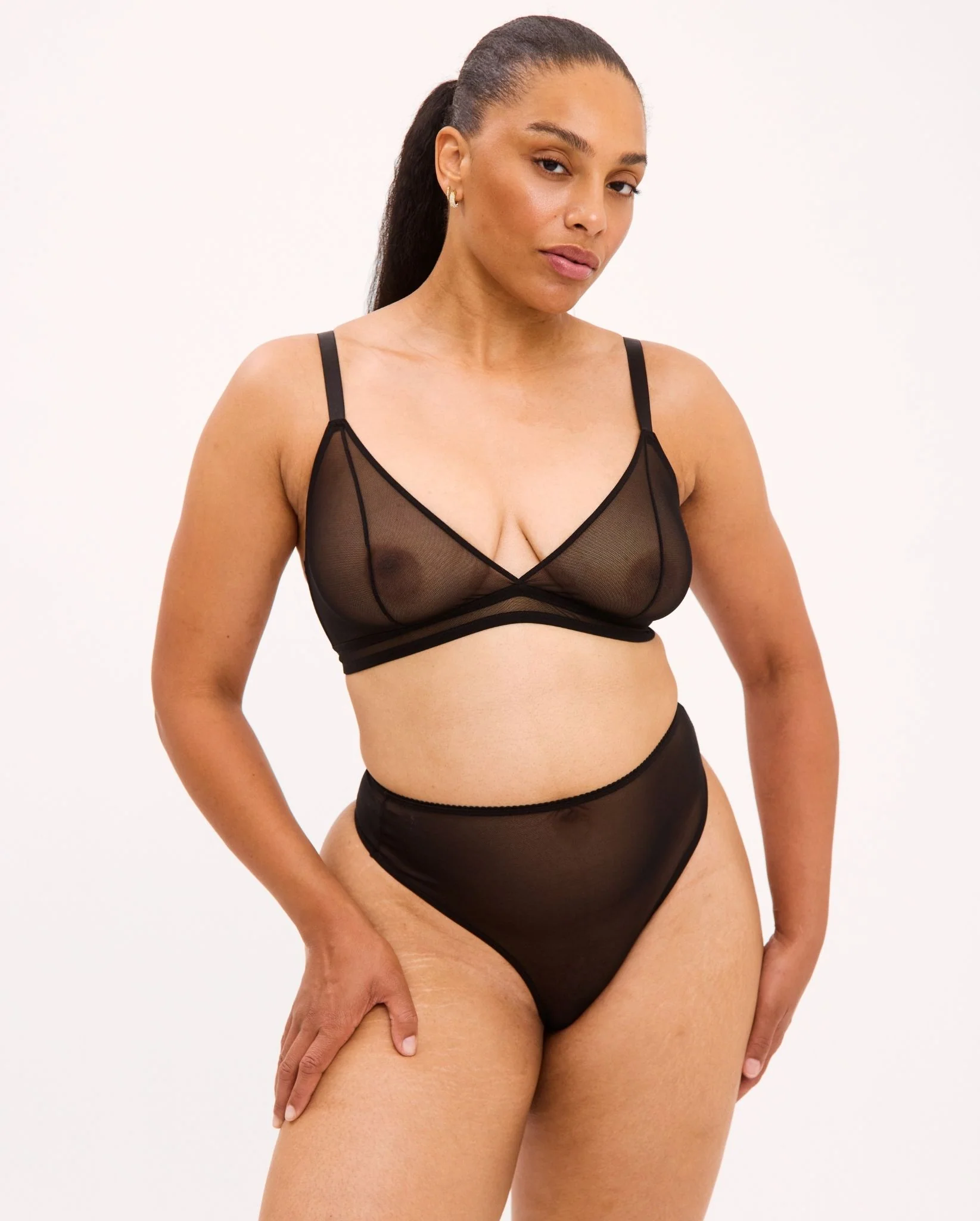 Mesh Highwaist Thong Black - Image 7