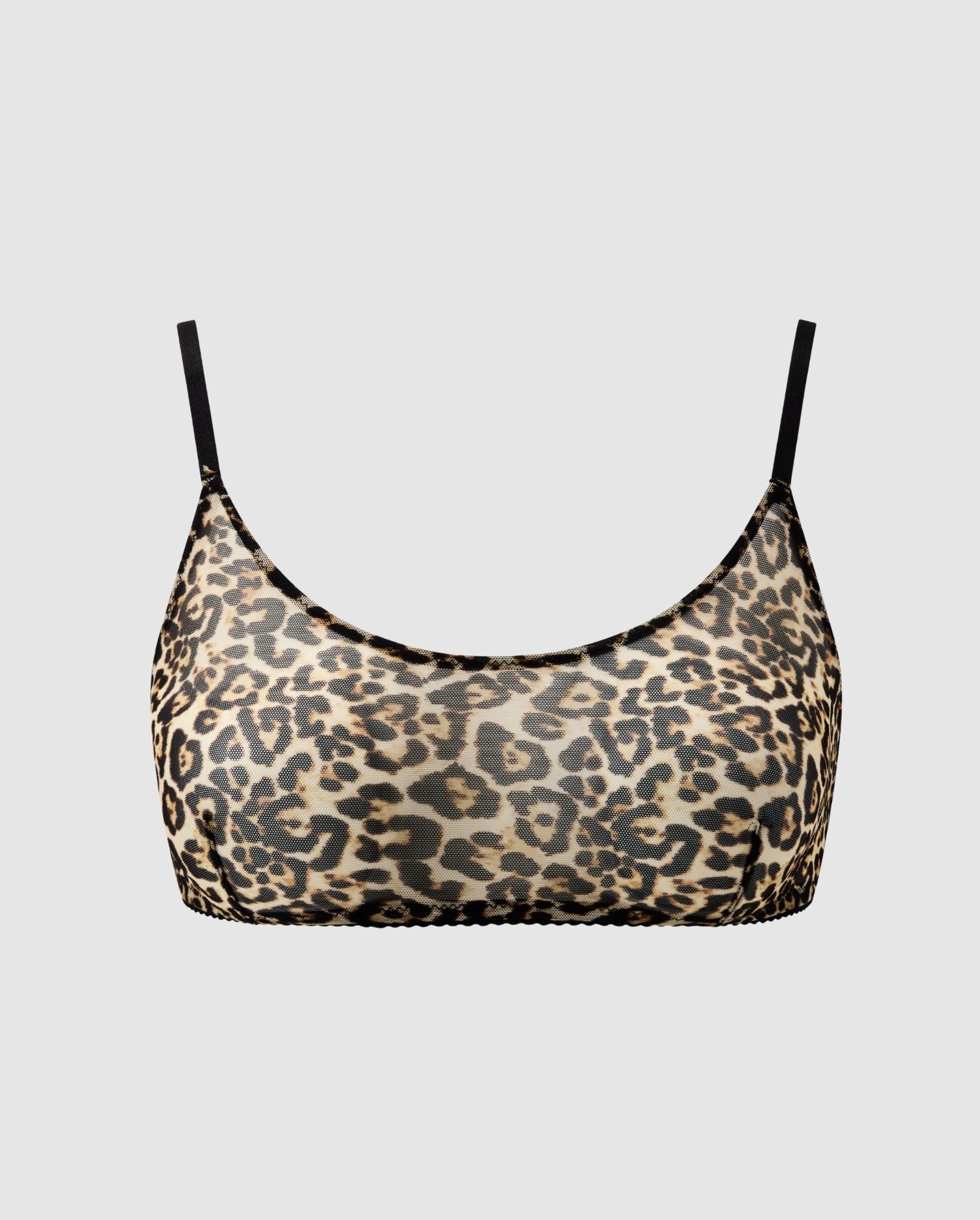 Mesh Scoop Bralette Leopard - Image 2