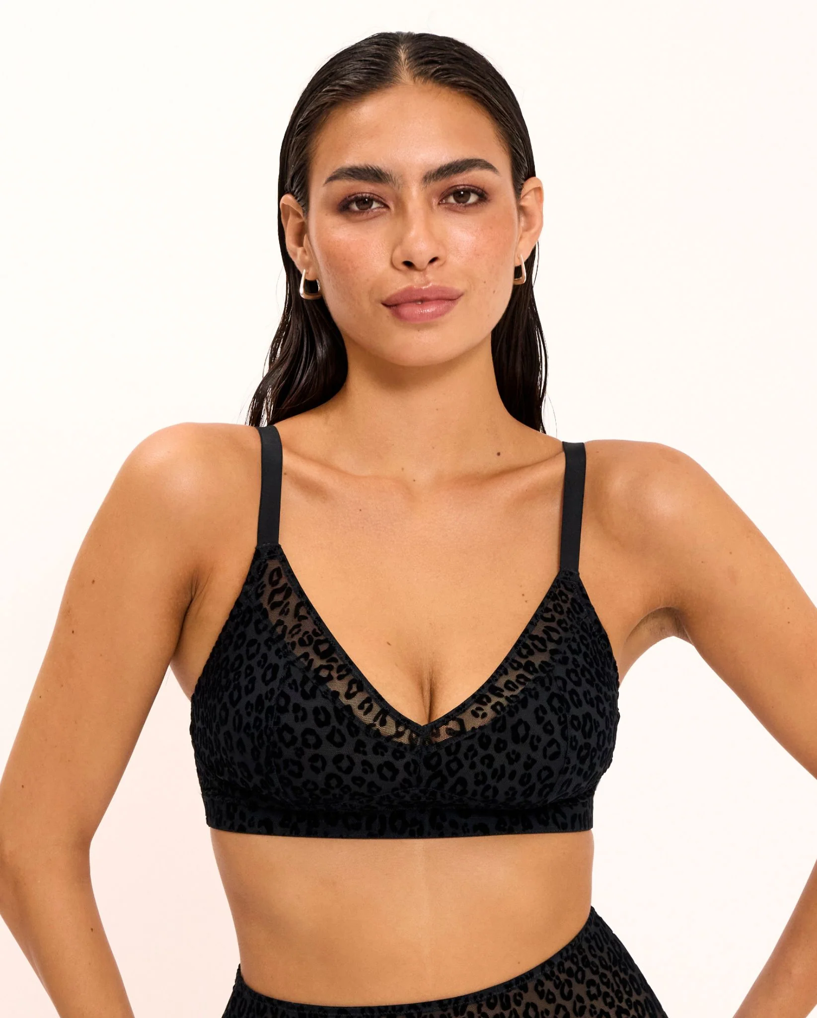 Mesh Support Bra Black Leopard - Image 3