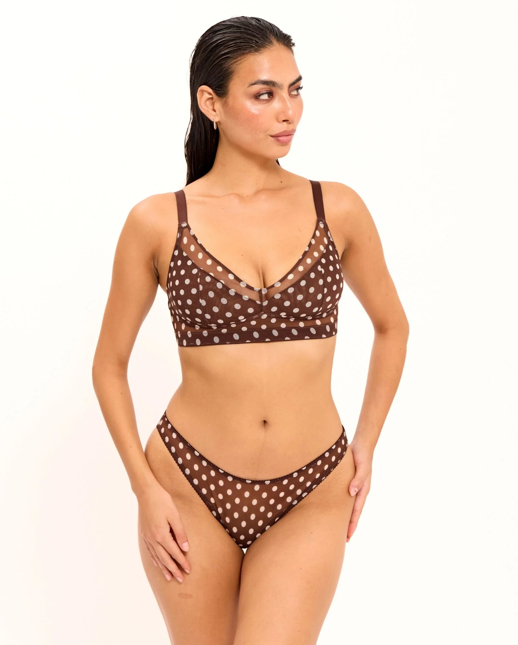 Mesh Support Bra Brown Dot - Image 3