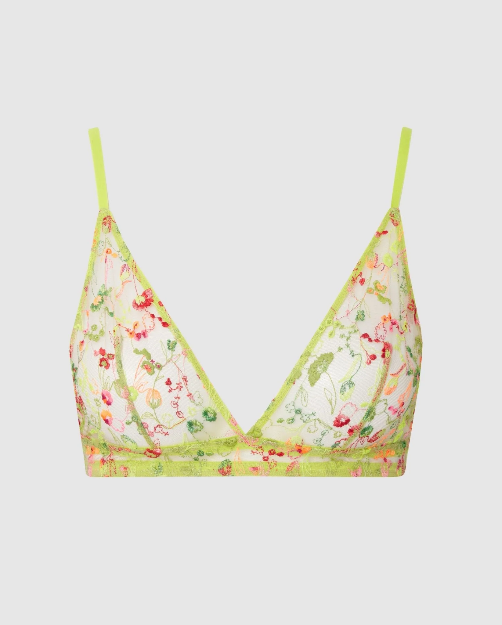 Mesh Triangle Bralette Neon Yellow - Image 2
