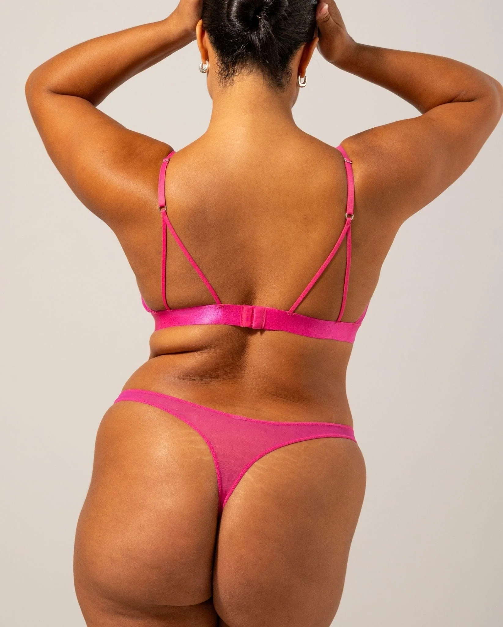 Mesh Triangle Bralette Hot Pink - Image 4