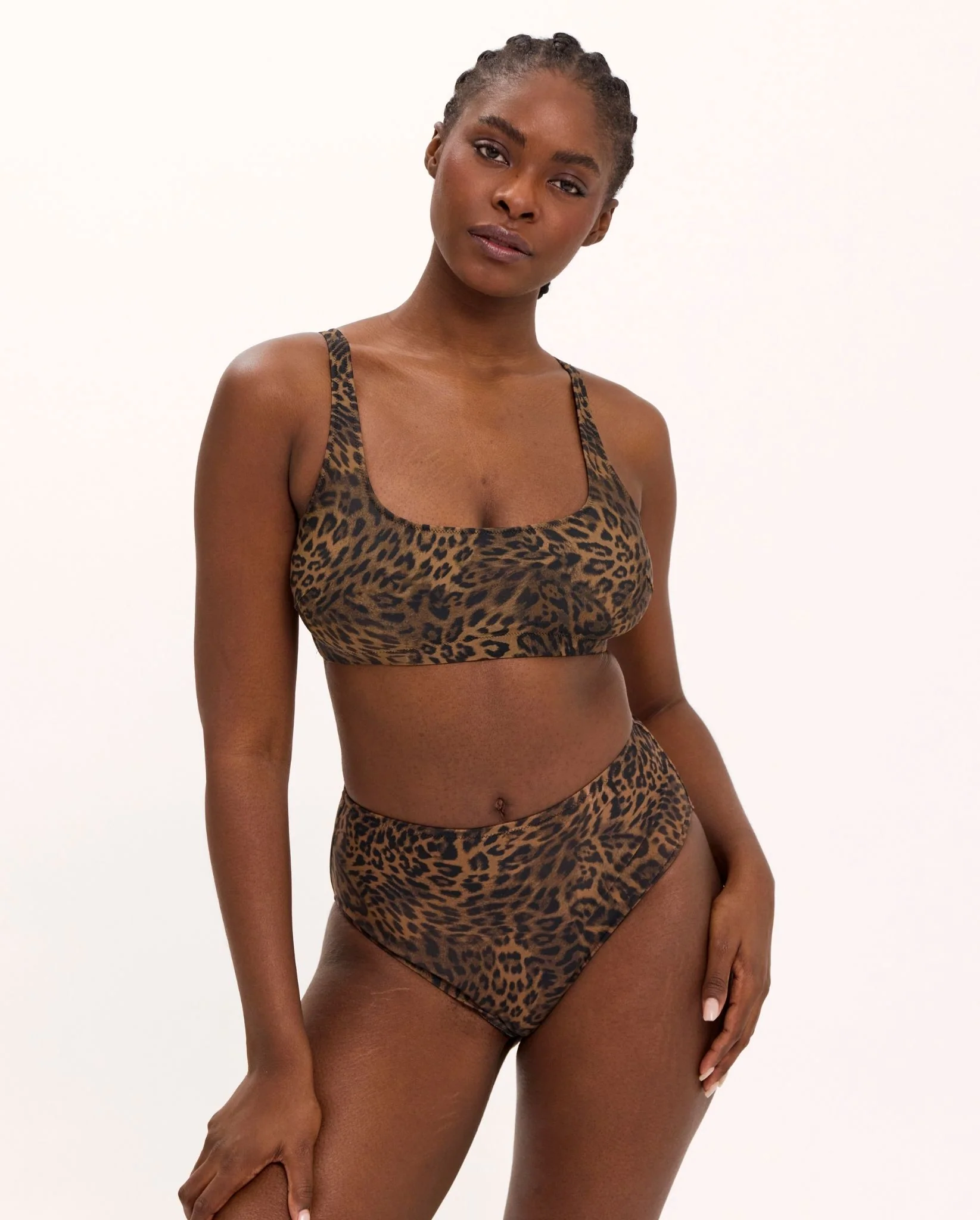 Scoop Adjustable Bikini Top Dark Leopard - Image 9