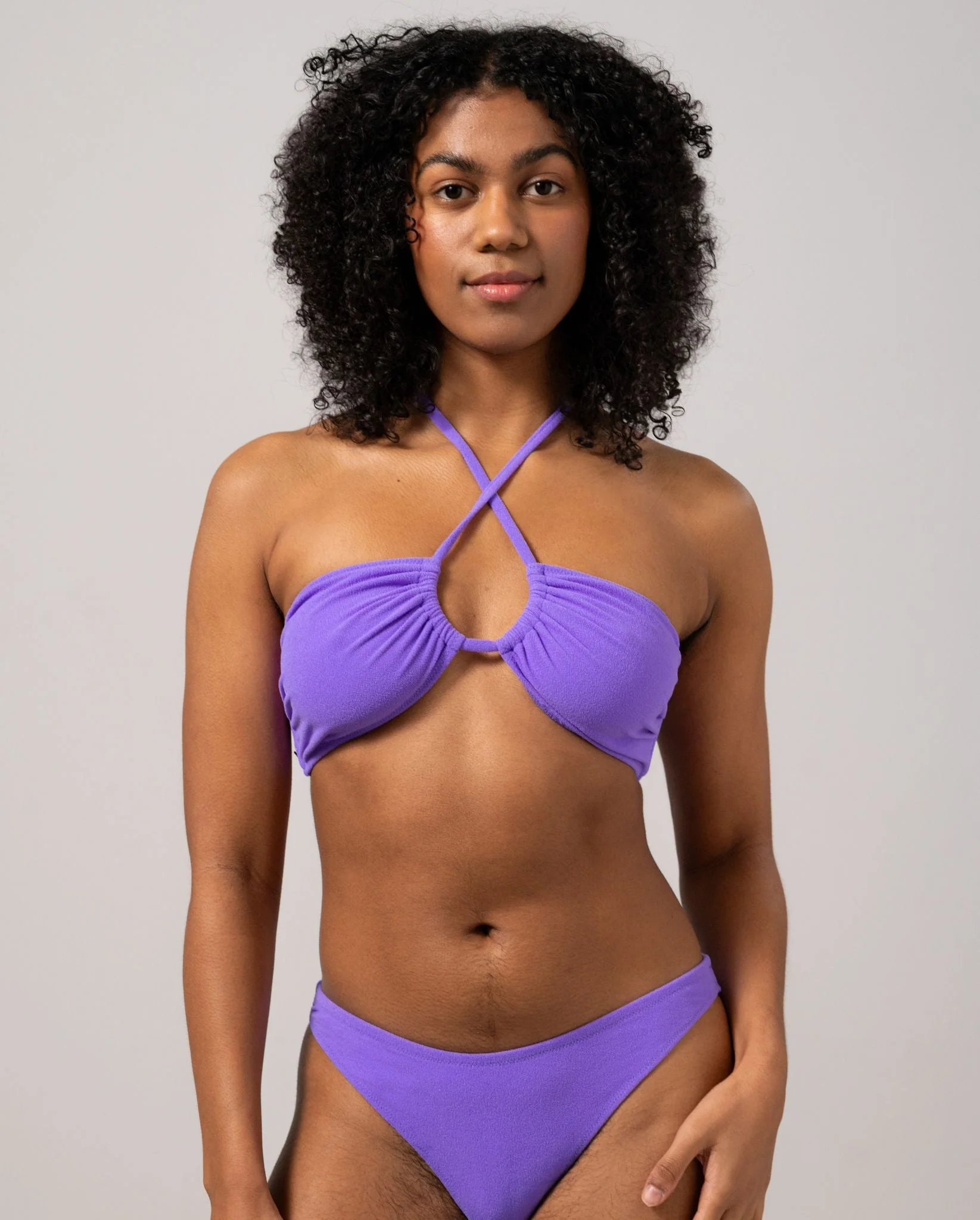 Strappy Bandeau Bikini Top Electric Lilac - Image 6