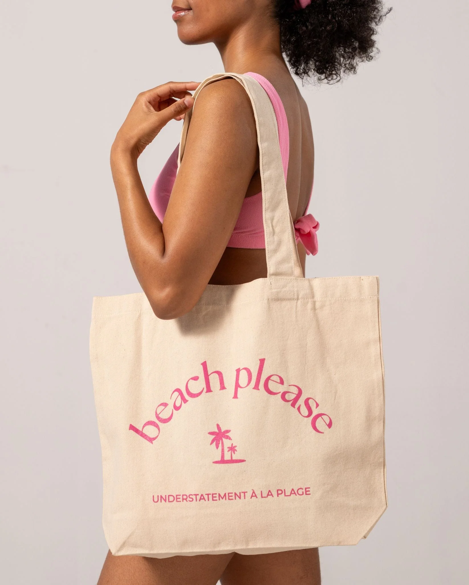 Tote Bag Ecru/Candy Pink - Image 4