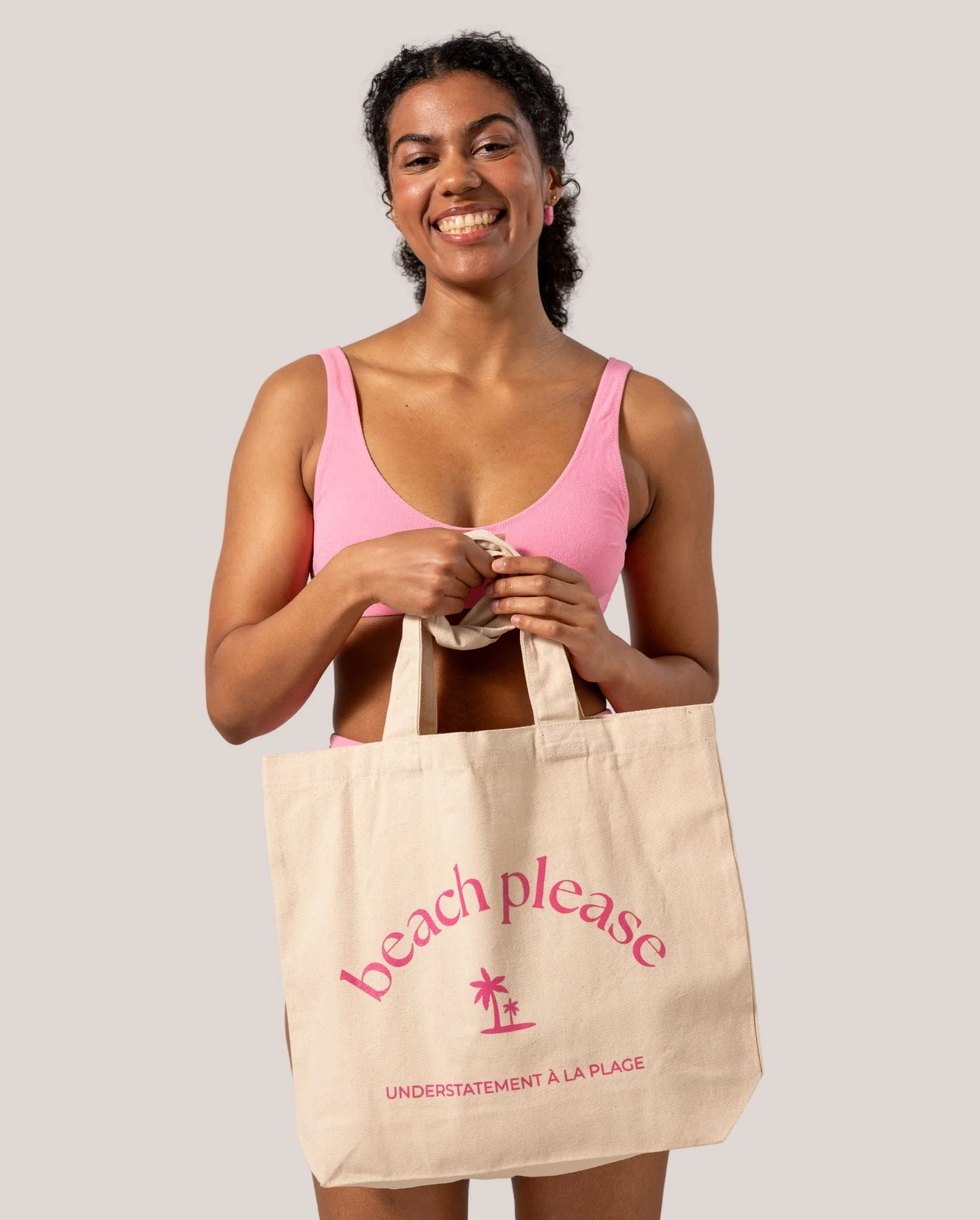 Tote Bag Ecru/Candy Pink - Image 5